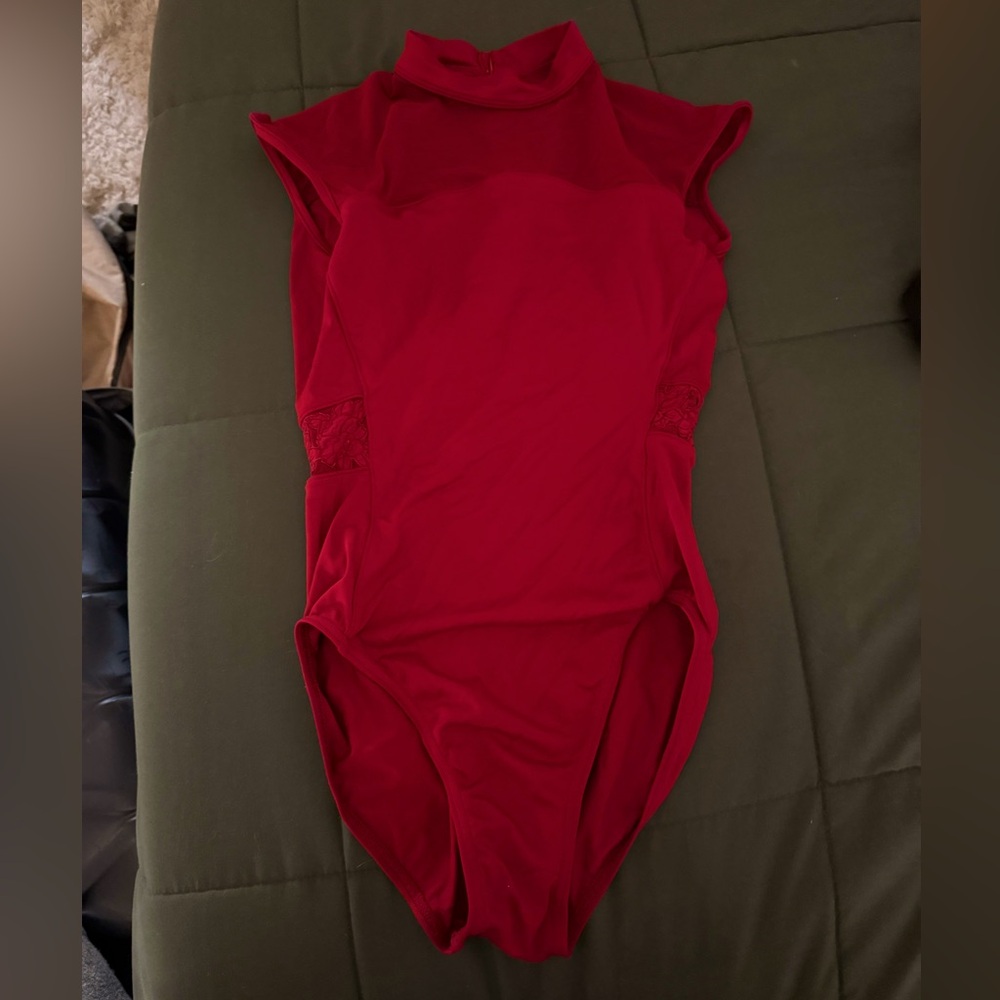 Red Cap Sleeve Bloch Leotard for Ballet/Dance
